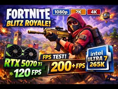 Blitz Royal HIGHEST Graphics Test On RTX 5070 TI & Ultra 7 265k #fortnite #performance