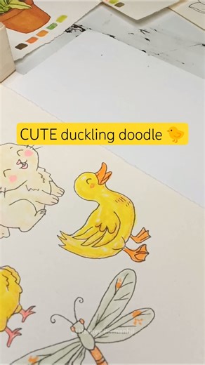 CUTE duckling doodle 🐤 #shorts
