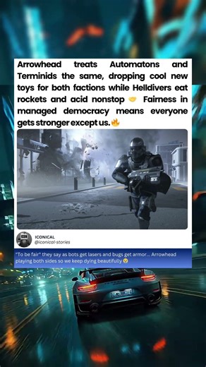 arrowhead treats automatons and terminids the same, dropping cool new toys for both helldivers