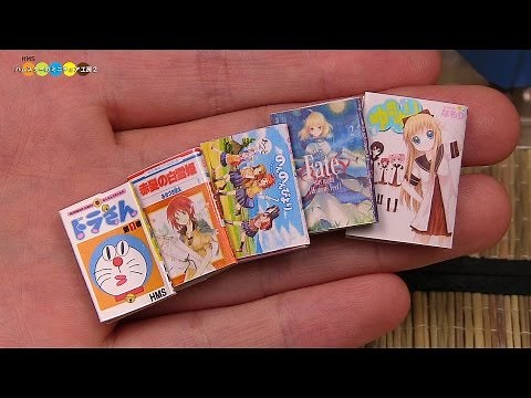 DIY Dollhouse items - Miniature Manga (Comic Books) ミニチュア漫画本作り