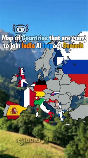 Map of countries that are going to join India AI Impact Summit: #maps #fypシ #popular #viral #subs