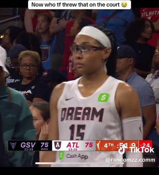 How did that even ge through security?? #wnba #atlantadream #goldenstatewarriors #like #follow #fyp #foryou #share #comment #angelreese