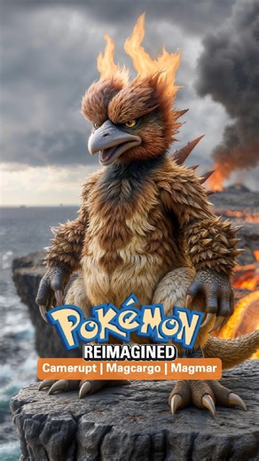 Pokémon Reimagined on Instagram: "🔥 These evolutions are fireee (literally) 🔥 Camerupt, Magcargo, and Magmar. One of the evo lines is shiny ✨ Who was your favorite?! 💬 #pokemon #evolution #magmar #camerupt #pokemonreimagined"
