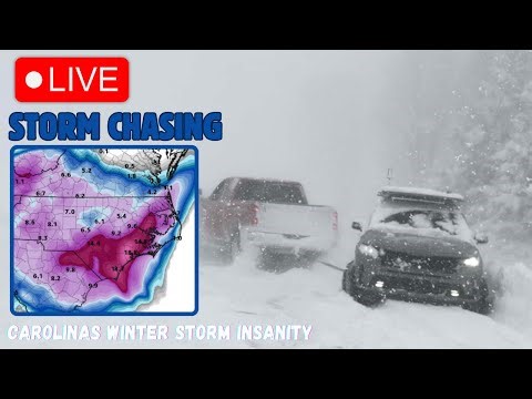 INTENSE CAROLINAS WINTER STORM: LIVE STORM CHASER