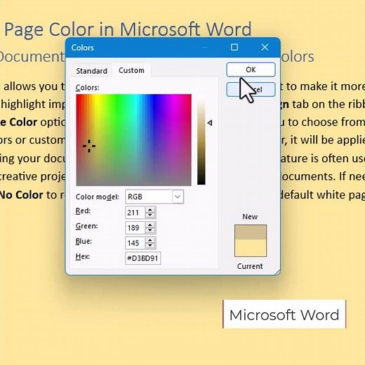 Microsoft Word Setting Page Color