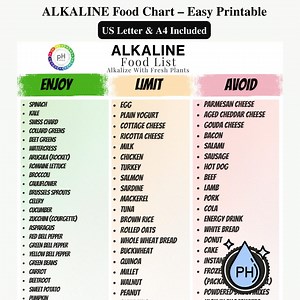 Alkaline Food List Printable, Alkaline Food Chart , Acid Alkaline Diet Guide, Low Acid Grocery , Acid Reflux Foods PDF Download - Etsy