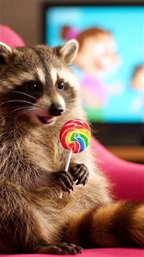 racoon eating | satisfying ASMR | chilling racoon #cute #shortsfeed