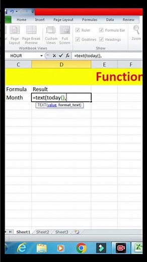 Ms Excel me month formula kaise lagaye | TEXT function ka use kaise kare| #excel #shorts