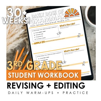 3rd Grade Year-Long Grammar Workbook: Revising, Editing, and ECR