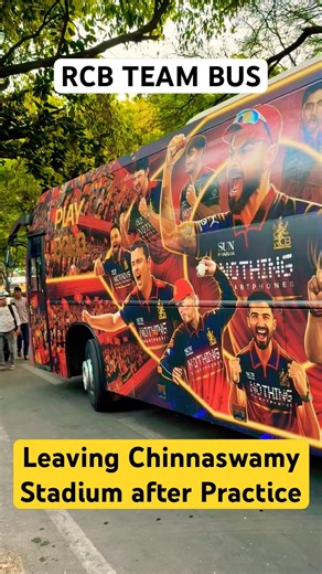 RCB Team bus with players leaving Chinnaswamy Stadium after their practice session 🔥❤️ #rcb