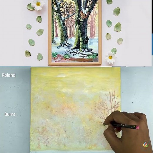 “Easy Color Mixing Trick for Abstract Painting | DIY Canvas Tutorial #Shorts”