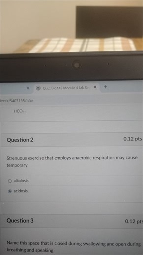 Question 2: Strenuous exercise that employs anaerobic respirati... | Filo