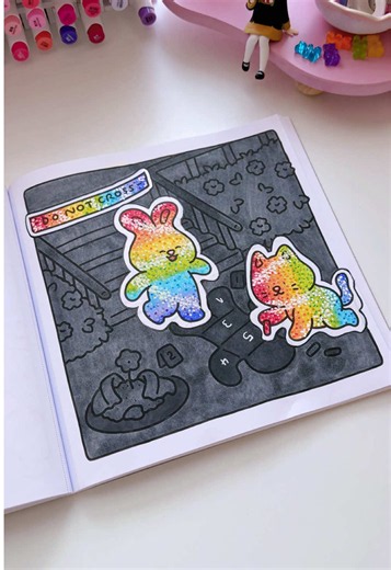 This time I’m following a sweet suggestion and doing a rainbow sticker effect this time!💕🌈 Do you think I got my revenge this time? 👀💖 📖 Book name: Silly Crimes 💕 Share your colorful creations with me! Don’t forget to tag #HikaruKotz - I can’t wait to see your masterpieces! #HikaruKotzColoring #ColoringBook #Chill #sillycrimes