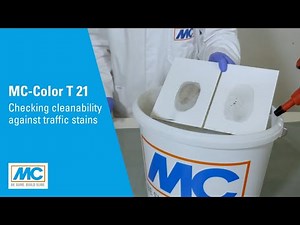 MC Color T 21 vs Conventional acrylate coating: Checking cleanability against traffic stains