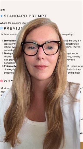 🛑 Stop using basic prompts if you want to attract high level clients and customers. Your messaging isn’t just a statement, it’s a signal. You’ve done your Storybrand Brandscript, you’ve clarified your message. But if your words still sound like everyone else’s, you’re not being ignored, your being forgotten. In the premium space, clear isn’t the goal. Command is. Your next-level buyers aren’t moved by messaging that explains. They’re moved by messaging that affirms. That reflects who they alrea