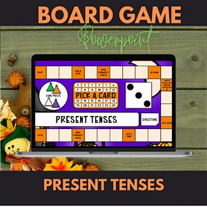 Halloween Present Tenses Board Game Interactive Powerpoint™