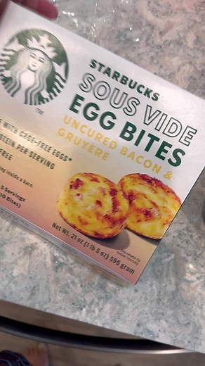 Run to costco and get the Starbucks egg bites! Cook them in the airfryer at 400 degrees for 8 minutes. OH MY WORD!!! Game changer!!! #costcofinds #starbucks #airfryer #airfryerrecipes #recipe #easycooking #breakfastideas #breakfastrecipes #musttryfood