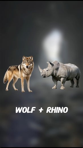WOLF + RHINO = ??? 🤯🔥#ai #viral #animals #monster #shorts