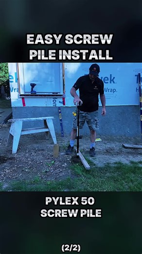 How To Install Pylex 50 Screw Pile(2/2) #BrantfordScrewPiles #ThermalPile #ScrewPiles #PoolDeck #fyp