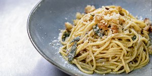 Spaghetti with Lemon, Anchovy, Sage and Pangrattato Recipe