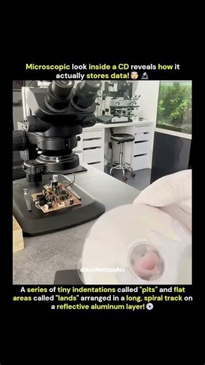 💿Microscopic look inside a CD reveals how it actually stores data!🤯