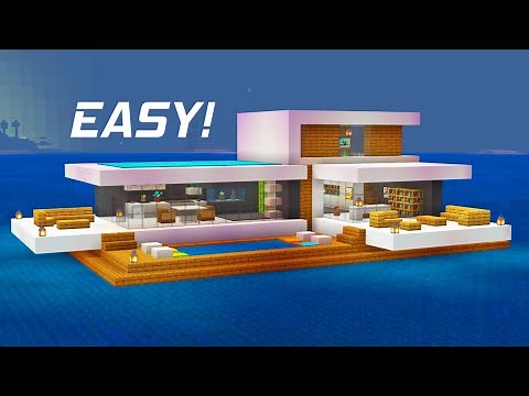 Minecraft: How To Build A Modern Mansion On Water, easy and cool modern house tutorial (#14)