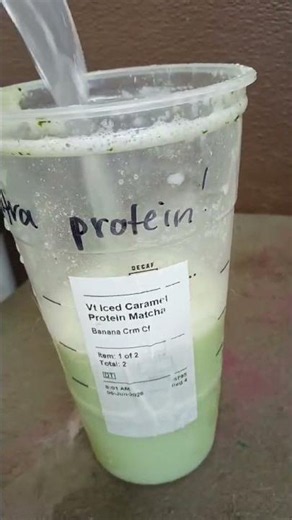 Starbucks protein matcha mix with a white monster hack