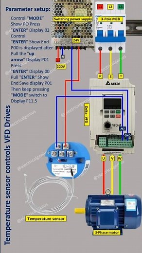 Temperature Sensor Controls VFD Wiring | Vfd drives control wiring #vfd #vfdcontrol