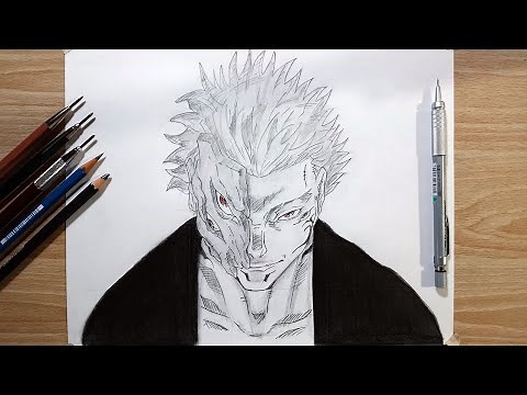 How to draw Sukuna (True Form) | Step by Step | Jujutsu Kaisen