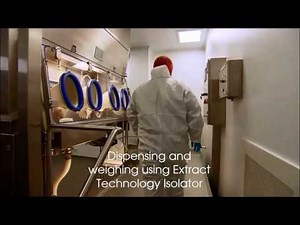 Dispensing API materials safely using a downflow booth and a dispensing isolator