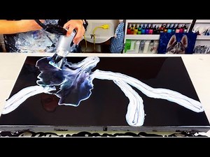 # 433 - HOW TO Flood Your Canvas & A STUNNING Pearl Painting🖤! ~ Acrylic Pouring ~ Abstract Art