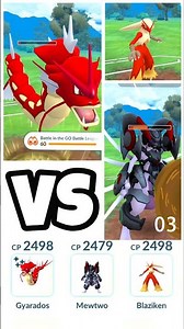 Shiny ✨ Gyarados 🌊 Blaziken 🔥 Armored Mewtwo 💮 || ‪@pokemongo‬ #shorts #rarepokemon #battle