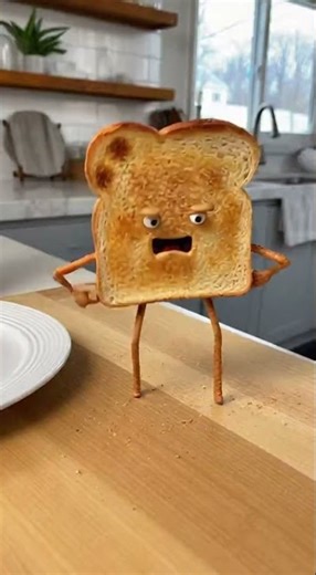My Breakfast turned into a nightmare after my toast started dancing😂 #funny #toast #dancing #socks