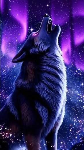Galaxy Wolf Animation | Wolf Howling Under Aurora Sky | Cinematic Fantasy Reel