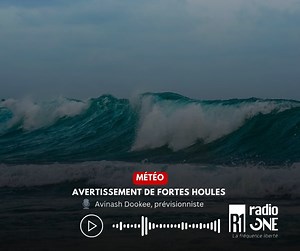 La station météorologique a émis ce dimanche 28 septembre après-midi un avertissement de fortes houles. Il est en vigueur depuis 16 heures aujourd’hui et ce jusqu’à la même heure demain. Des houles venant du sud-ouest influenceront l’état de la mer, avec des vagues pouvant atteindre 4 mètres. La haute mer deviendra progressivement très forte et des déferlements sont attendus sur les zones côtières de basse altitude, particulièrement au sud et à l’ouest de l’ile. Les autorités recommandent d’évit