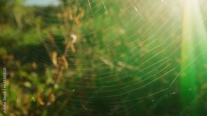 Spider Web Macro Bokeh, Sunlight Flare 4K