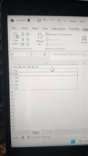 How to Split comma-separated Text into row in excel.splitting delimited text:expedite organize list