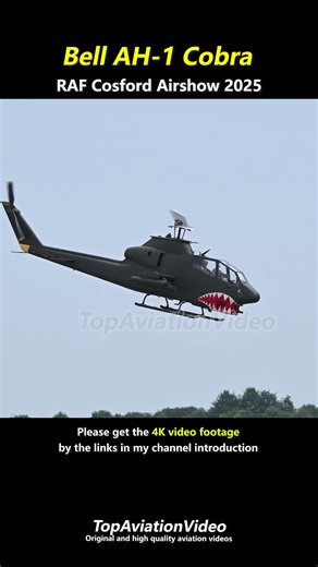 AH-1 Cobra attack helicopter demo at Duxford Summer Airshow 2025
