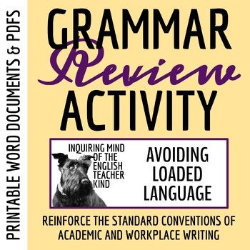 Grammar Worksheet on Loaded, Manipulative, and Emotive Language | Connotation