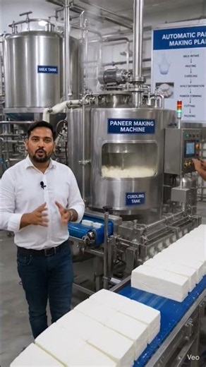 Modern PANEER MAKING Machine Process | Automatic Dairy Factory Technology