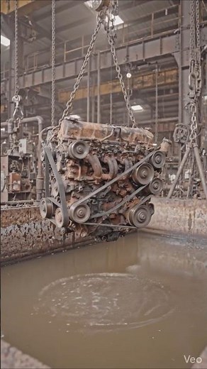 Rusty Toyota Supra Engine Restored Under Boiling Chemical Bath #metalrestoration #rustremoval