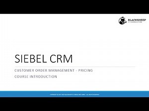 Course Introduction: Siebel Customer Order Management - Pricing