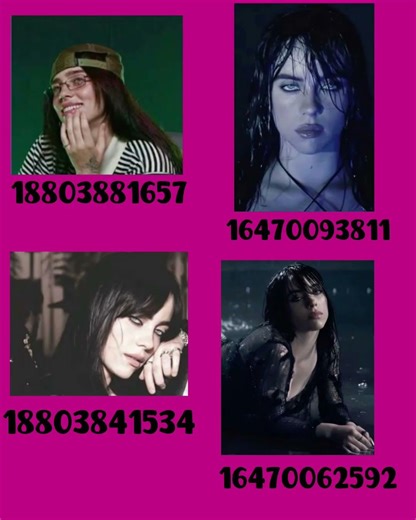 Billie Eilish Roblox Decal Codes Part 2