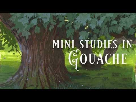 Gouache mini studies in my sketchbook 🌱🌞 painting process & chat