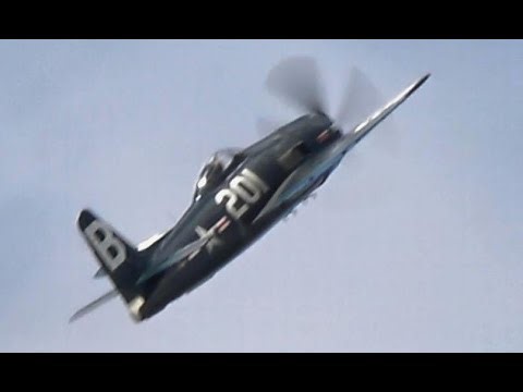 Grumman F8F-2P Bearcat air display at Sywell Airshow 2024