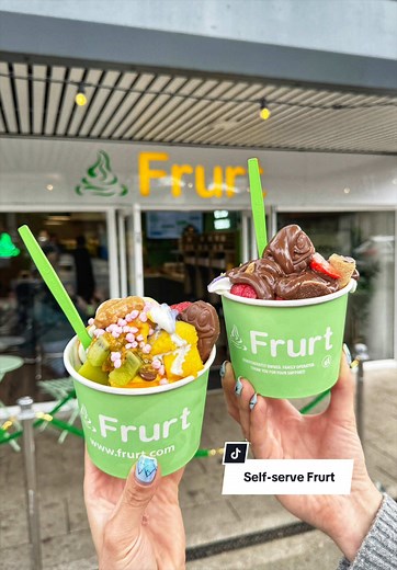 Did someone say self-serve froyo?... This is @Frurtfroyo’s newest site in Stockport, where there are over 70 different toppings for you to pile on to your desserts. 👀 What do you make of our concoctions? #manchester #froyo #frozenyoghurt #selfserve #manchesterfood