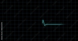 Medical, grid and blue lines in rhythm for monitor, evaluation and assessment of brain wave form or function. Healthcare, pattern and test for research or EEG, neurology and neural activity for study