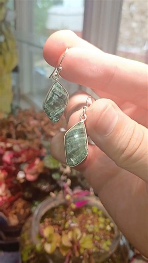 New .925 Sterling Silver Earrings Are On The Site - Seraphinite and Rutilated Quartz #jewelry #gems