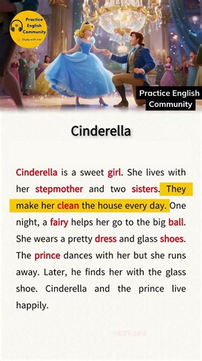 English Listening Practice – Cinderella | Short English Story with Subtitles