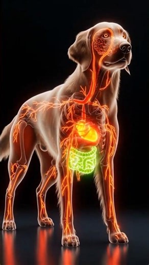 How a Dog Digests Food 🐶 #DogDigestion #DigestiveSystem #AnimalBiology